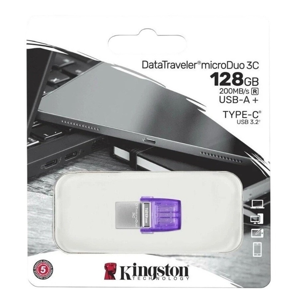 Kingston Technology DataTraveler MicroDuo 3C 128 GB‎ USB-C and USB-A Flash Drive
